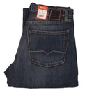 Dark Denim Faded Button Fly Jeans - Orange Label