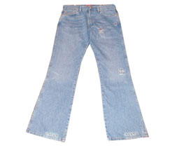 Destroyed bootcut jeans