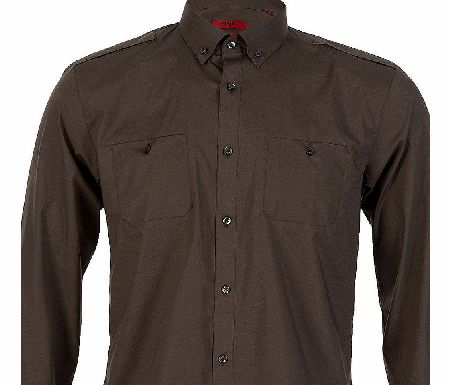 Hugo Boss Exi Button Down Collar Shirt Khaki