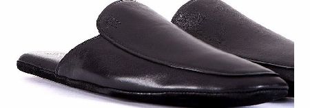 Hugo Boss Homio Black Leather Slippers Black