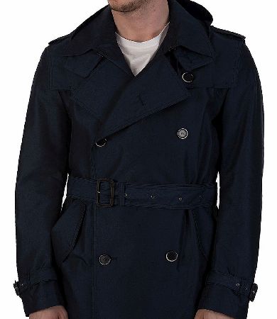 Hugo Boss Hooded Trench Coat Damon Navy