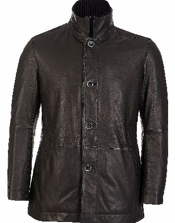 Hugo Boss Leather Jacket Acken Windstopper