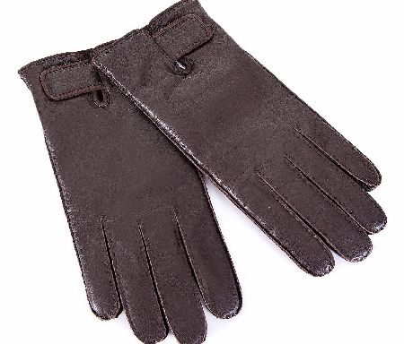 Hugo Boss Leather Kranto 2 Gloves Brown