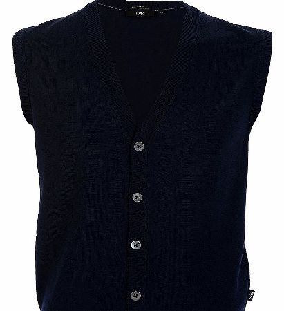 Hugo Boss Medrick Knit Waistcoat Navy