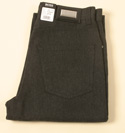 Mens Charcoal Grey Ribbed Zip Fly Jeans 34 Leg