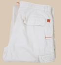 Hugo Boss Off White Zip Fly Cotton Mix Trousers - Orange Label
