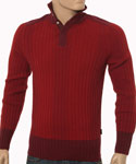 Hugo Boss Red & Burgundy Wool Mix Sweater - Black Label