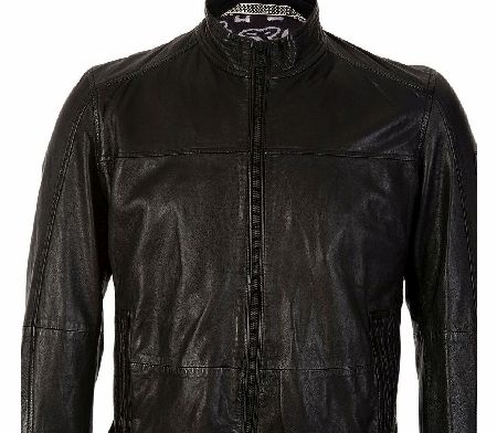 Hugo Boss Sheepskin Leather Jacket Jips4 Black