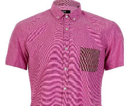 Hugo Boss Slim Fit Short-Sleeve Shirt Reed Pink