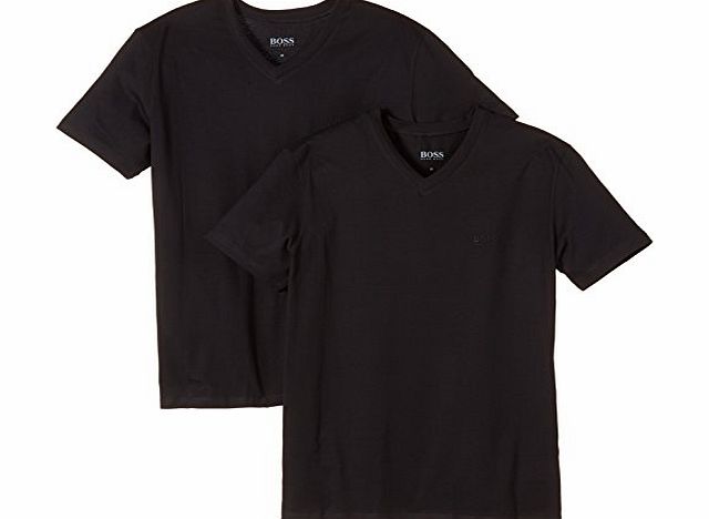 Hugo Boss T-Shirt - V-Neck Basic Black - Large