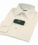 White Cotton Long Sleeve Formal Shirt (Black Label)