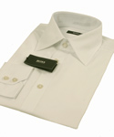 White Cotton Striped Long Sleeve Formal Shirt (Black Label)