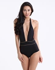 Huit Limited Deep V Swimsuit - Black