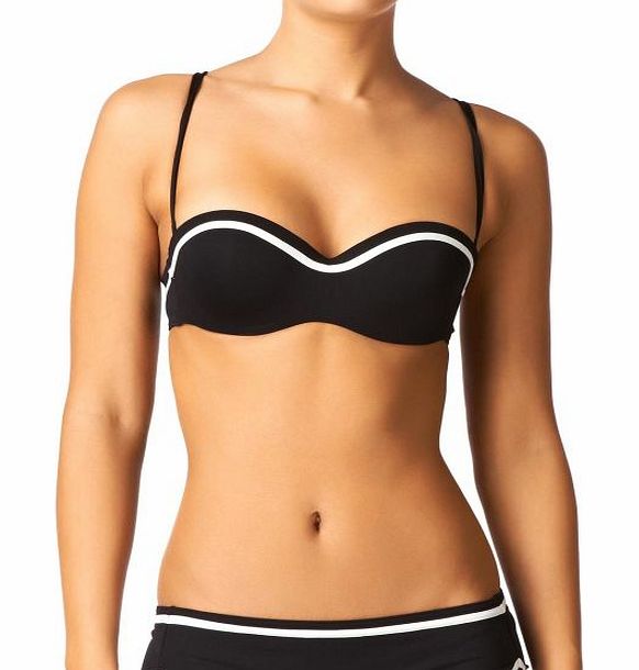 Huit Womens Huit Lucky Bandeau Bikini Top - Noir