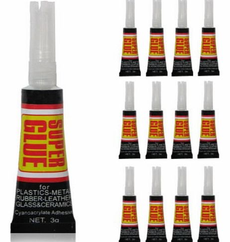 Humlin SUPER GLUE 3G EXTRA STRONG GLUE PLASTIC GLASS WOOD RUBBER METAL ADHESIVE BOND PACK OF 6