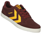 Hummel Stadil Low Burgundy/Yellow Suede Trainers