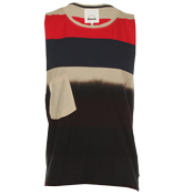 Humor Agno Dress Blues Stripe Sleeveless T-Shirt