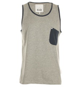 Anglo Grey and Navy Sleeveless T-Shirt