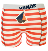 Bruno Orange and White Stripe Boxer Shorts