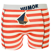 Humor Bruno Orange and White Stripe Boxer Shorts