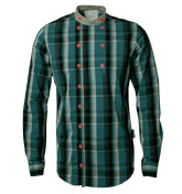 Humor Grejs Blue Check Grandad Style Shirt