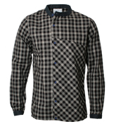 Grey and Black Check Long Sleeve Shirt
