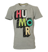 Humor Grey T-Shirt with Coloured Printed Logo