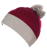 Hoola Hood Wine Red and Grey Bobble Hat