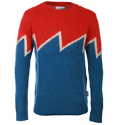 Innit Knit Nu Blue and Red Sweater