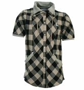 Humor Lona Black and Beige Check Shirt