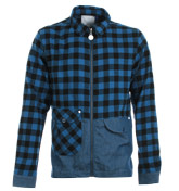 Maal Blue and Black Full Zip Shirt