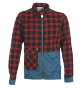 Maal Red and Black Full Zip Shirt