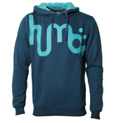 Humor Navy and Aqua Hooded Sweatshirt