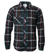 Navy and Red Check Long Sleeve Shirt
