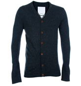 Humor Navy Flecked Cardigan