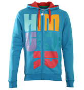 Humor Patrick Bay Blue Full Zip Hooded Sweatshirt