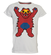 Humor Regular White T-Shirt with Animal Design