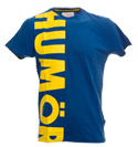 Humor Royal Blue T-Shirt with Yellow Logo