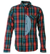 Shulo Red, Black and Blue Check Shirt