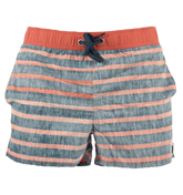 Humor Trip New Marine Blue Stripe Swim Shorts