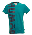 Humor Turquoise T-Shirt with Navy Logo
