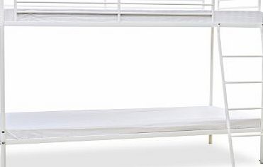 Humza Amani Torquay Metal Bunk Bed Frame, Single, 3 ft, 160 x 198 x 128 cm, White