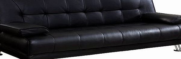 Humza Amani Venice Sofabed, Faux Leather, Black