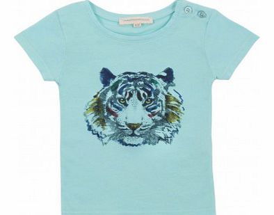 Hundred Pieces Baby Tiger T-Shirt Turquoise `3 months,6