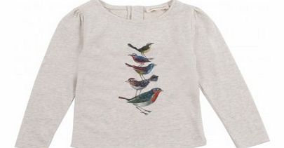 Birds baby pleats T-Shirt Ecru `3 months,6
