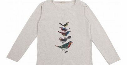 Hundred Pieces Birds pleats T-Shirt Ecru `2 years,4 years,6