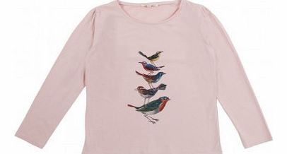 Birds pleats T-Shirt Pale pink `2 years,4