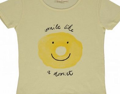 Hundred Pieces Donut T-shirt Pale yellow `2 years,4 years,6