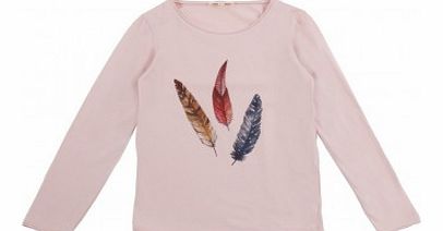 Hundred Pieces Feathers T-Shirt Pale pink `2 years,4 years,6