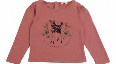 Hundred Pieces Foal pleats baby T-Shirt Old rose `3 months,6